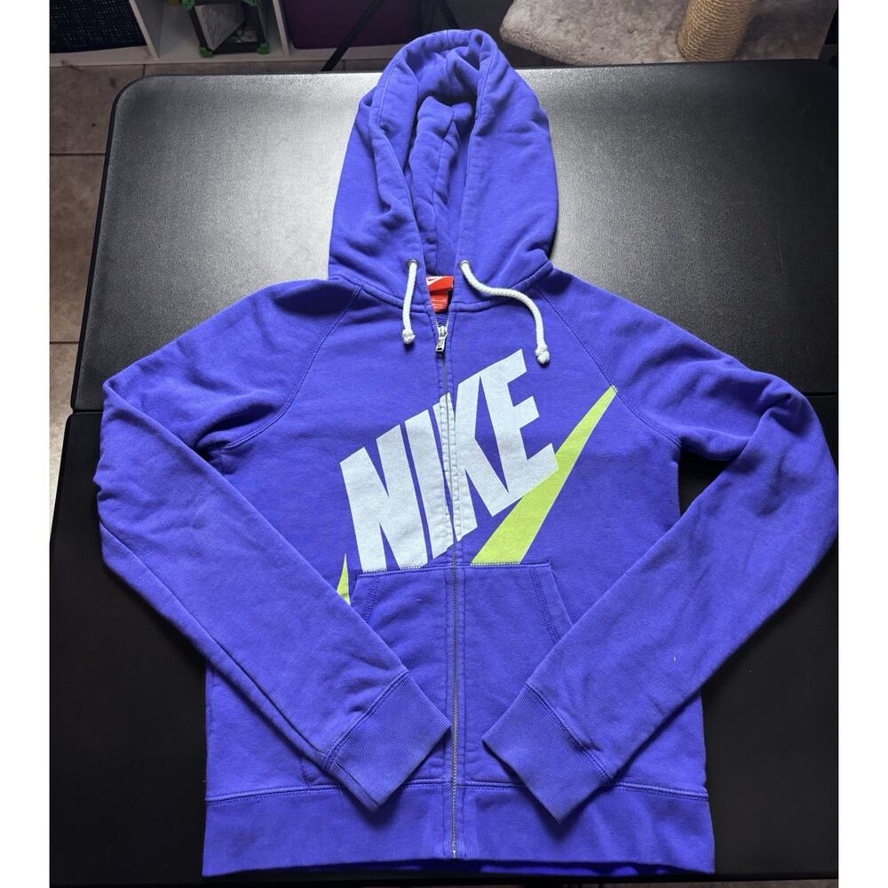 Nike Women’s Full Zip Jacket Hoodie Size Small Purple and Green Long Sleeve